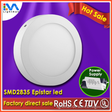170mm 50,000 Hours' Lifespan White Color Indoor Lighting LED Round Panel 6W 12W 18W